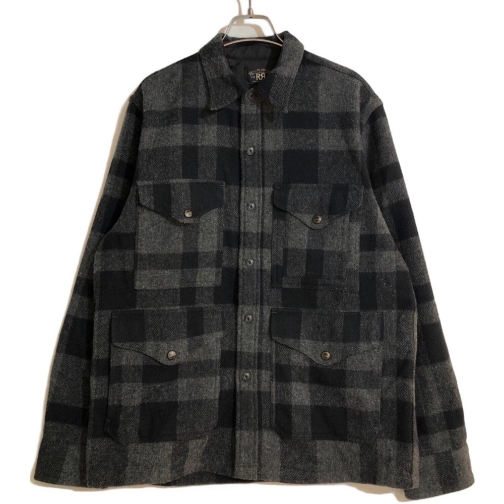 Ralph Lauren Black and Gray Plaid Shirt Jacket